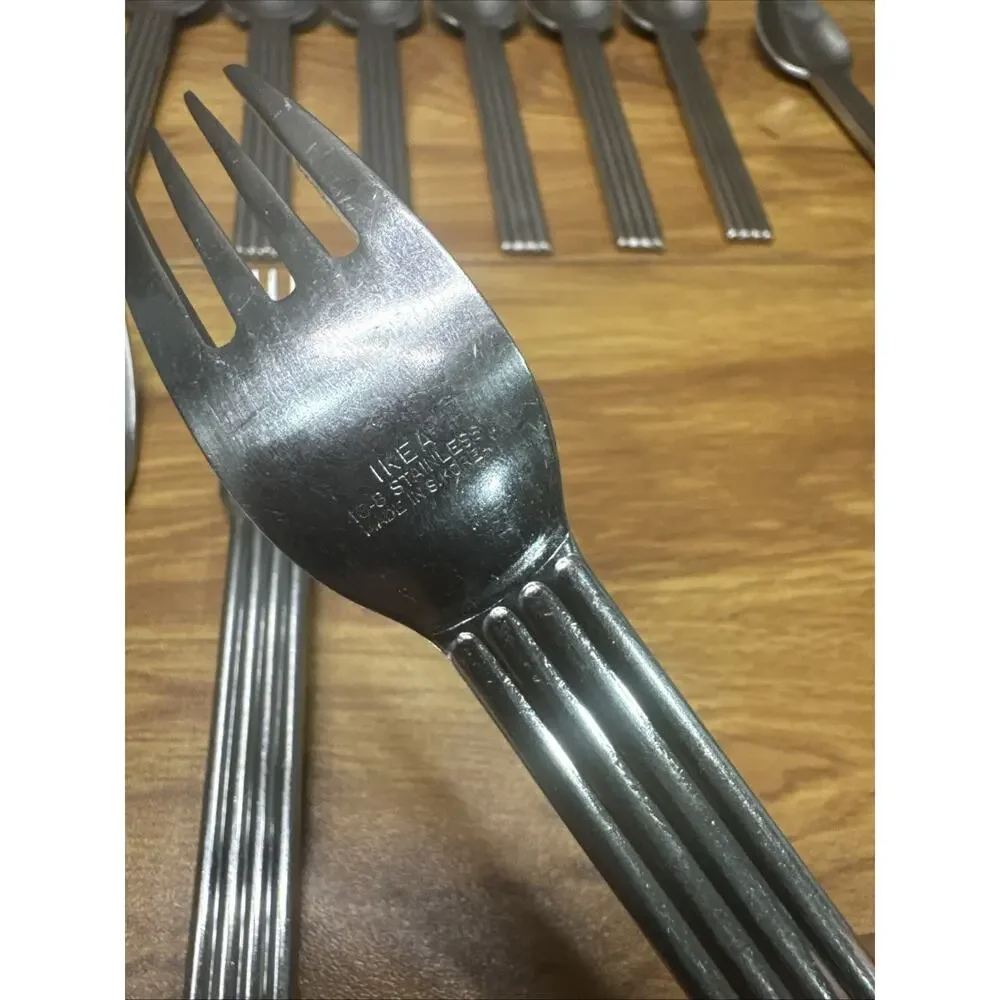 Vintage 1990s IKEA STRATEG Flatware Ribbed Ehlen Johansson Lot Of 20